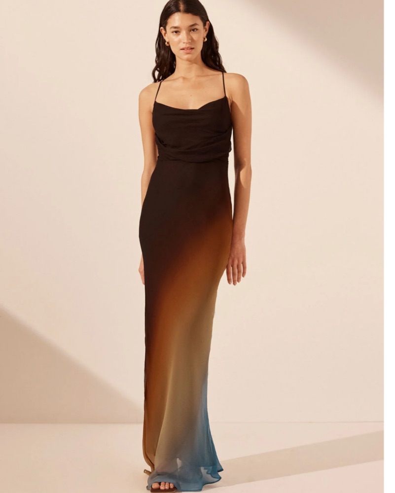 shona joy brown dress Shona Joy Jamila Lace Maxi Dress in Espresso
