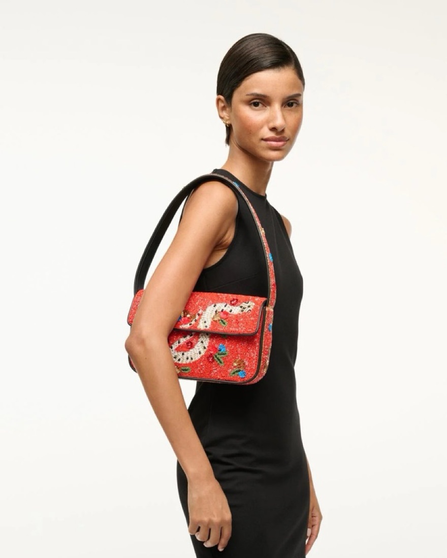 トートバッグ STAUD SS25 (H25R4004PO BTCP) STAUD Linda Zip Leather Shoulder Bag | Neiman Marcus