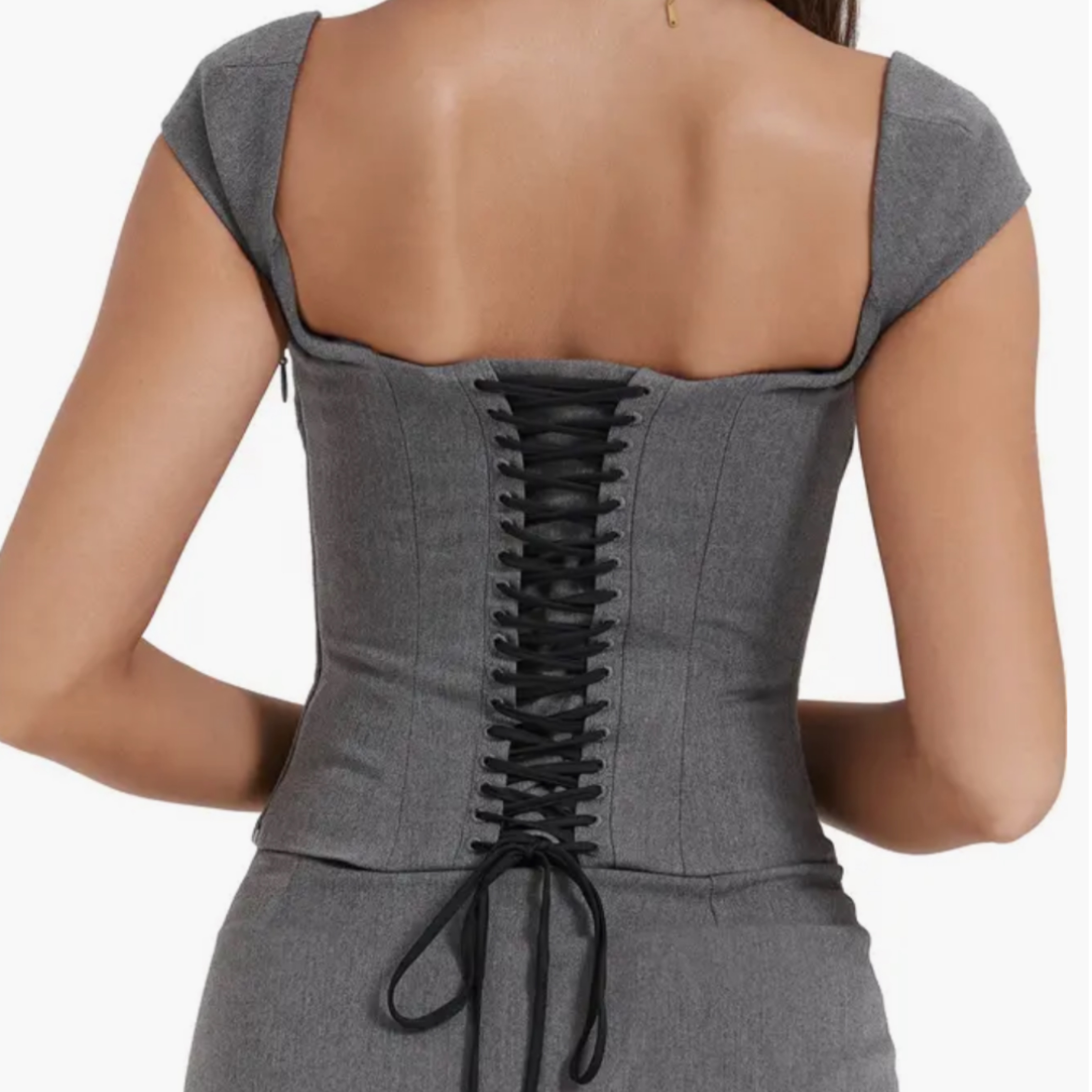 House Of CB Grey Corset Mini Skirt Set by House of CB - Pickle