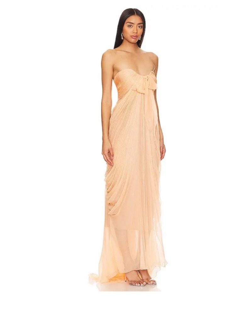 maria lucia hohan orange dress Maria Lucia Hohan Victoria Ruched Maxi Dress | Orange