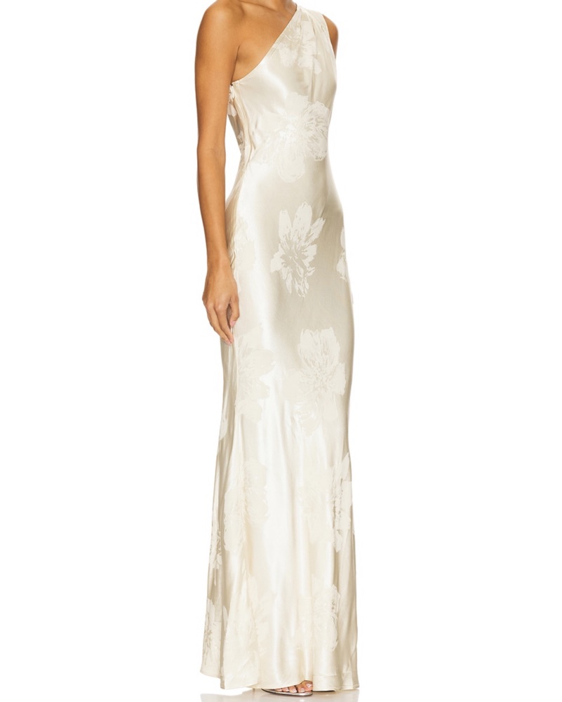 ivory silk dressing gown Open back long sleeve gown main image 0