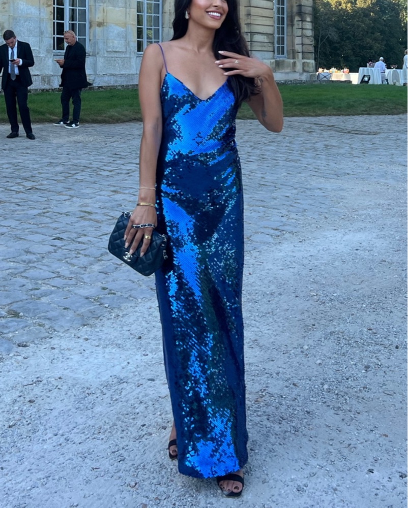 ronny kobo sequin dress $648 Ronny Kobo Women's Blue Green Larina One-Shoulder Sequin Dress Size 2