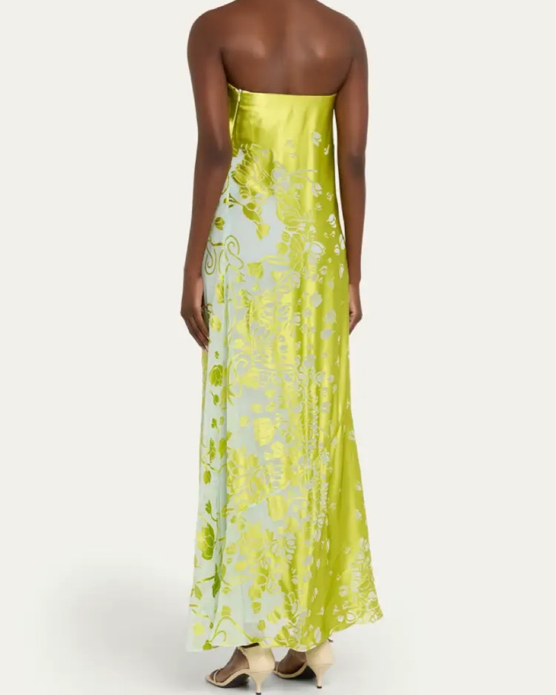 christopher esber satin burnout maxi dress Strapless Maxi Gown