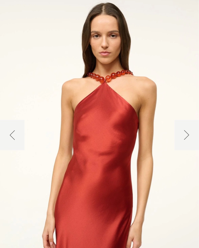 staud mini cadence dress STAUD Cadence Bead-Embellished Mini Dress