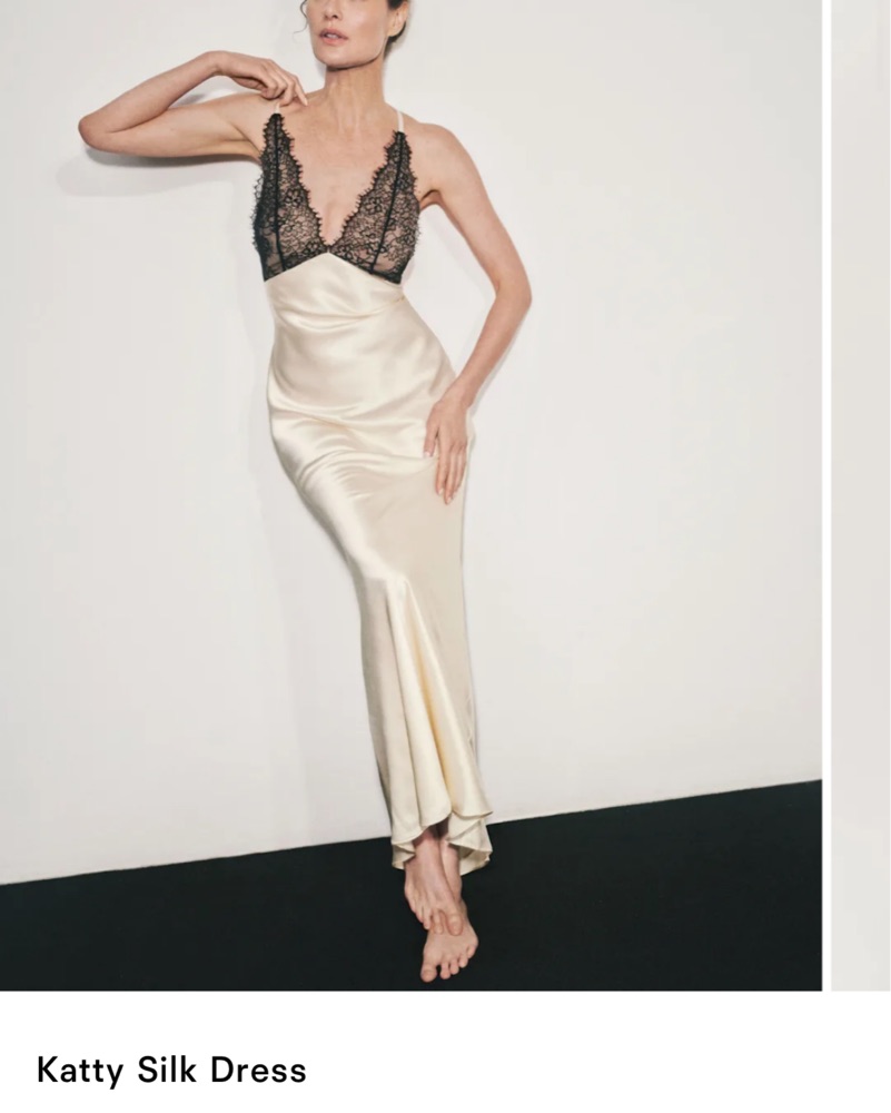 reformation katty silk dress Reformation Katelyn Silk Dress | Ivory