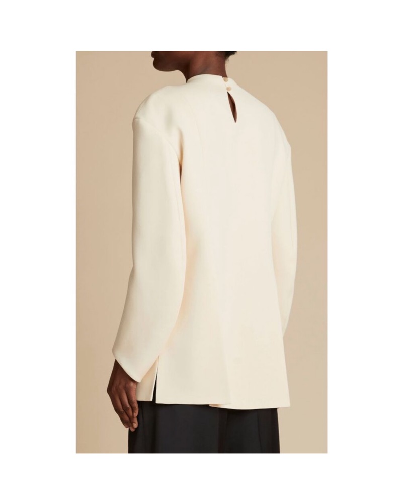 Khaite Mahni Crepe Slit Top by Khaite - Pickle