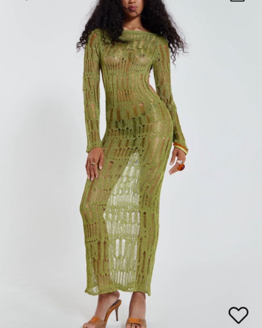 Moss Green Metallic Umbra Maxi Dress by Jaded London - Pickle