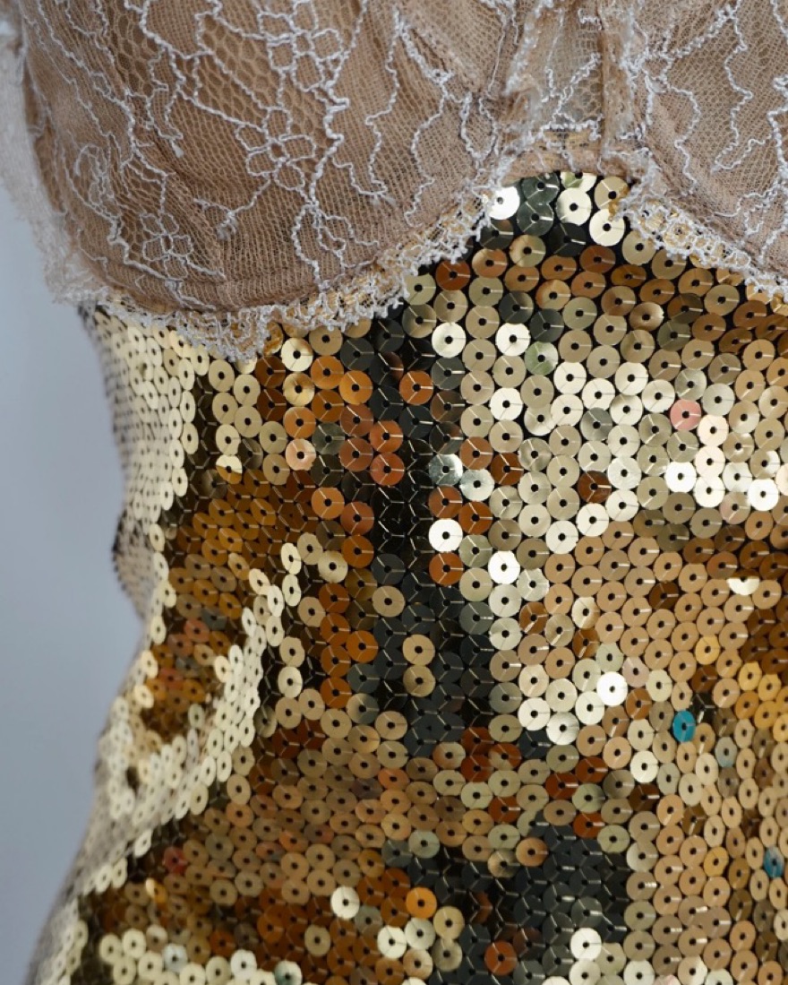 Vintage Dolce & Gabbana Sequin Bustier by Dolce + Gabbana - Pickle