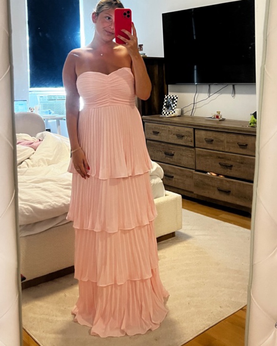 Light Pink Strapless Gown by Lulus - Pickle