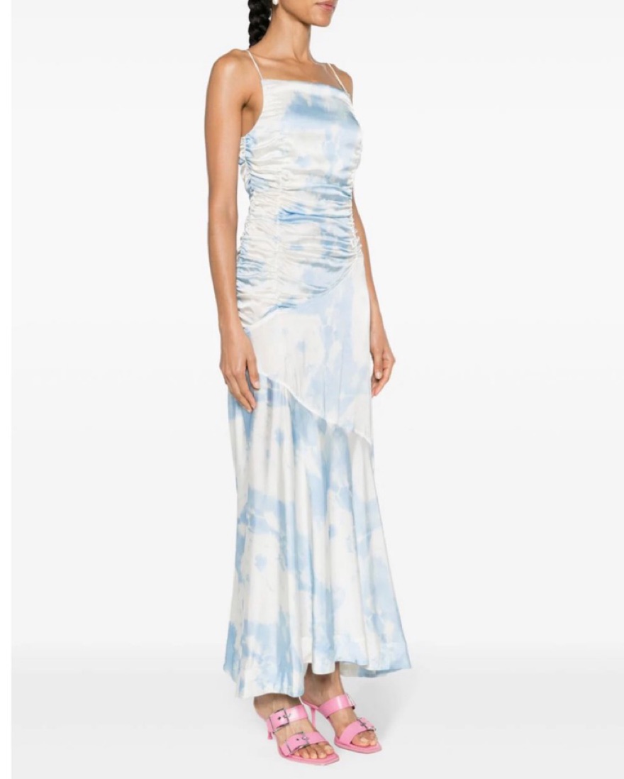 Ganni Cloud Print Satin Dress | Pickle