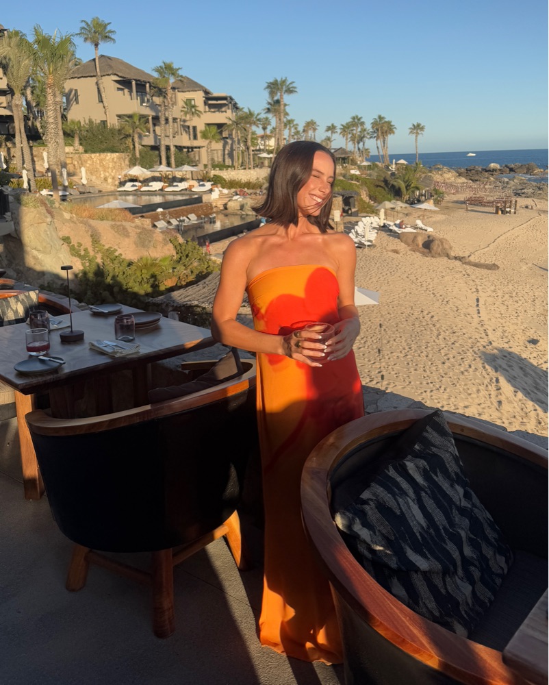 miya maxi dress orange Shona Joy Mia Contrast Spliced Maxi Dress