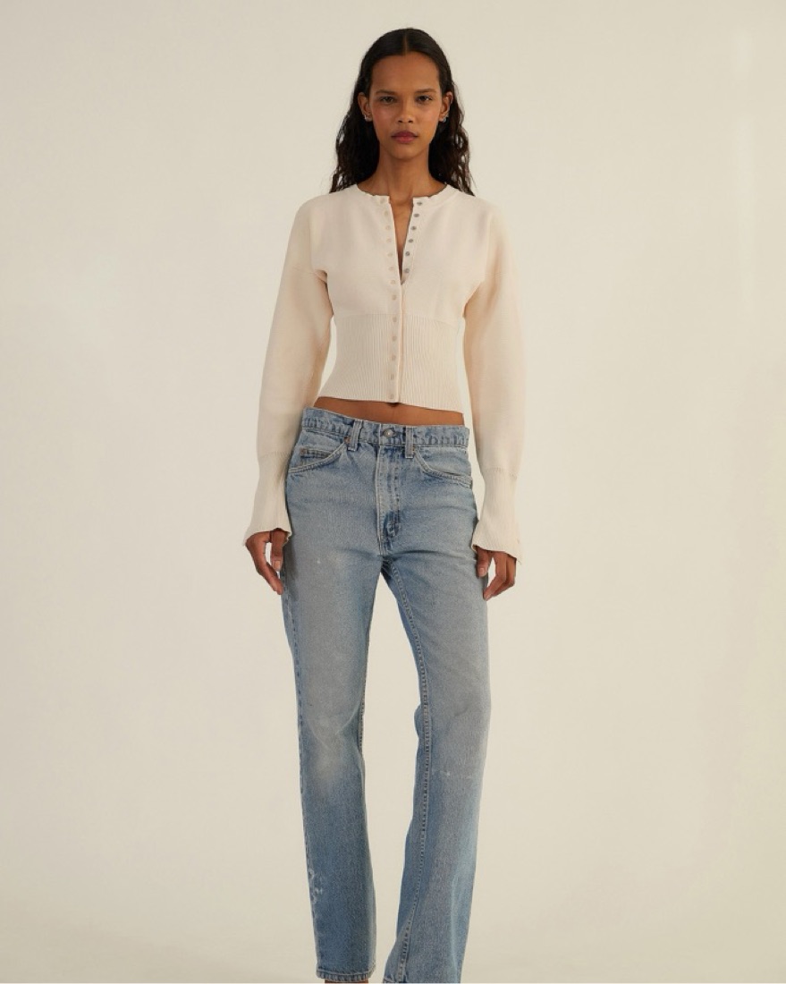 She+Sky Iris Textured Knit Button Down Cardigan | Lime Lush