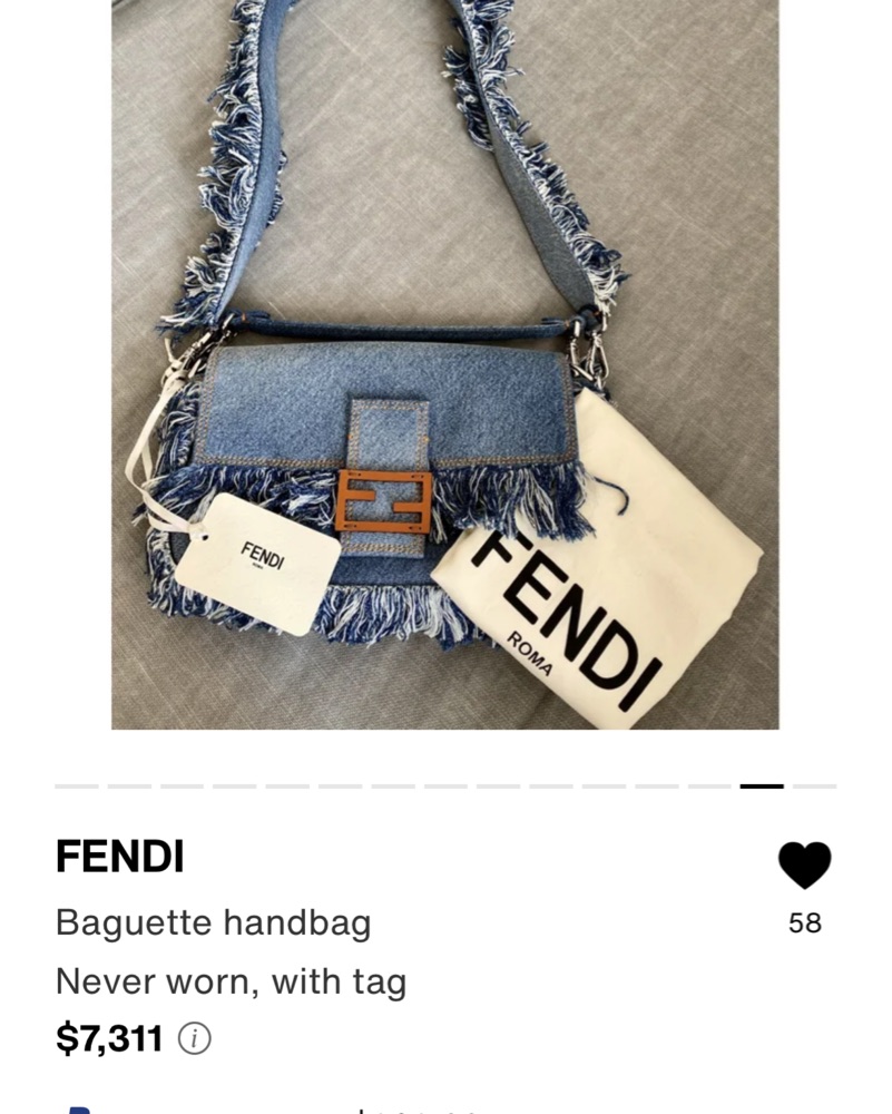 【FENDI】Washed indigo cotton denim distressed【ランク:A】 Dress Denim Blue | Fendi