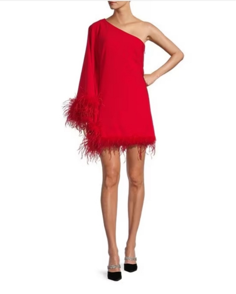 Antonio Melani Red Feathered Dress by Antonio Melani - Pickle