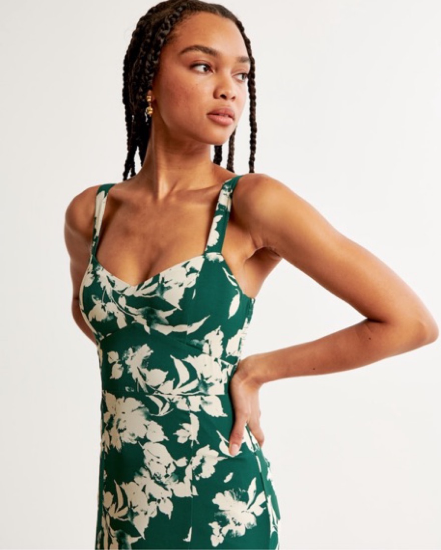 abercrombie and fitch green floral dress 1940s green floral dress | Vintage Style Dresses | Pretty Eccentric main image 1