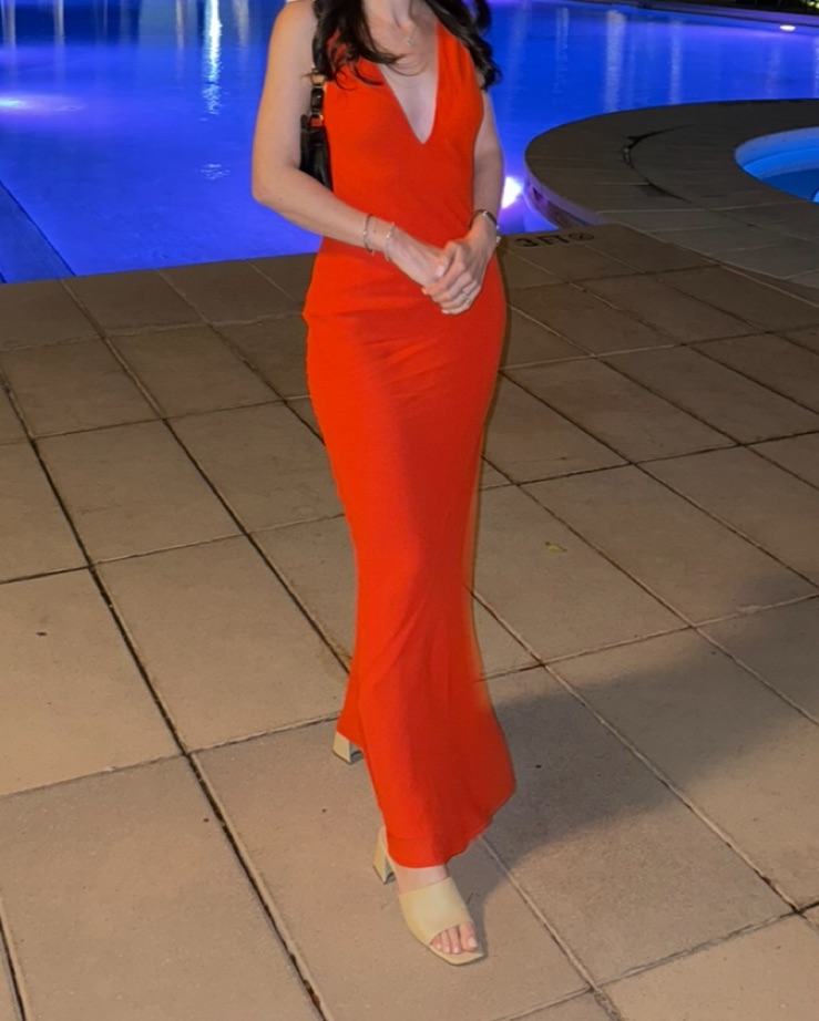 paprika orange dress Reformation Siena Dress In Paprika by Reformation