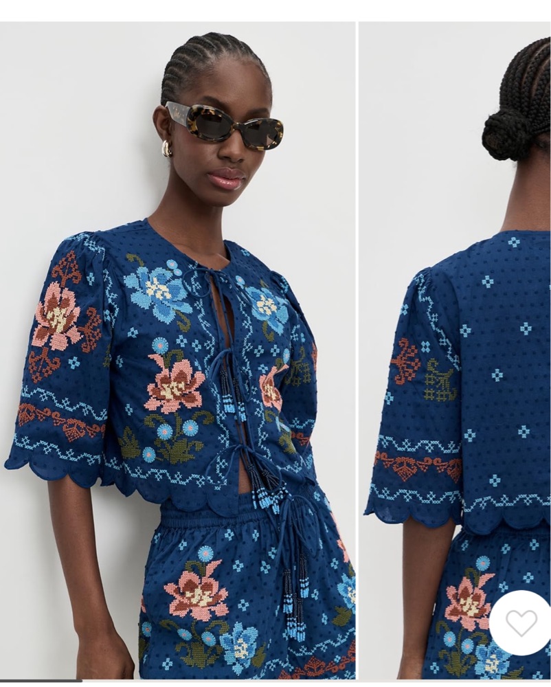 Farm Rio Stitched Garden Top and Shorts by Farm Rio - Pickle