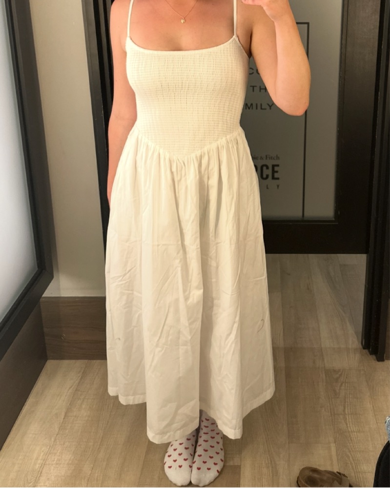 abercrombie white midi dress absalz on LTK