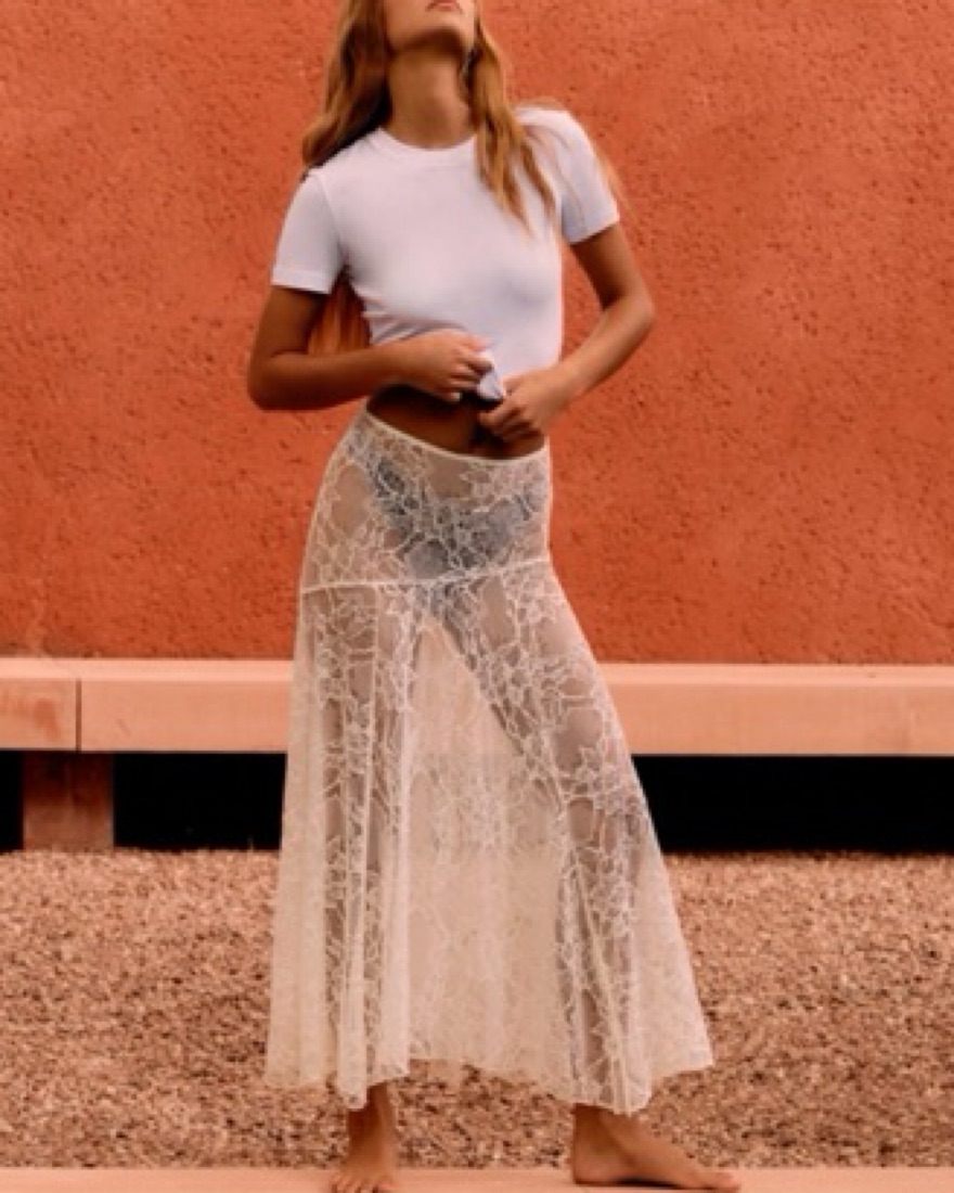 Zara White Lace Skirt | Pickle