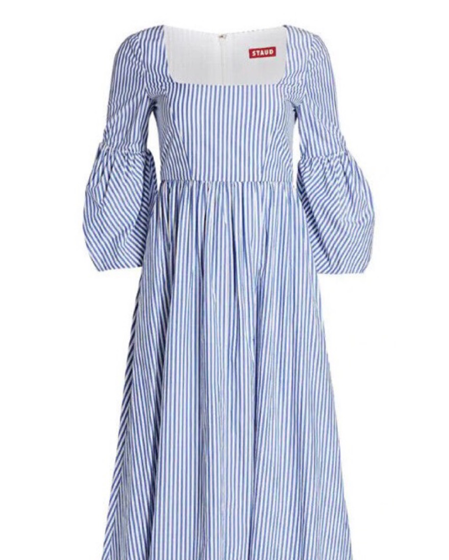 STAUD Plumeria Striped A-Line Maxi Dress by Staud - Pickle