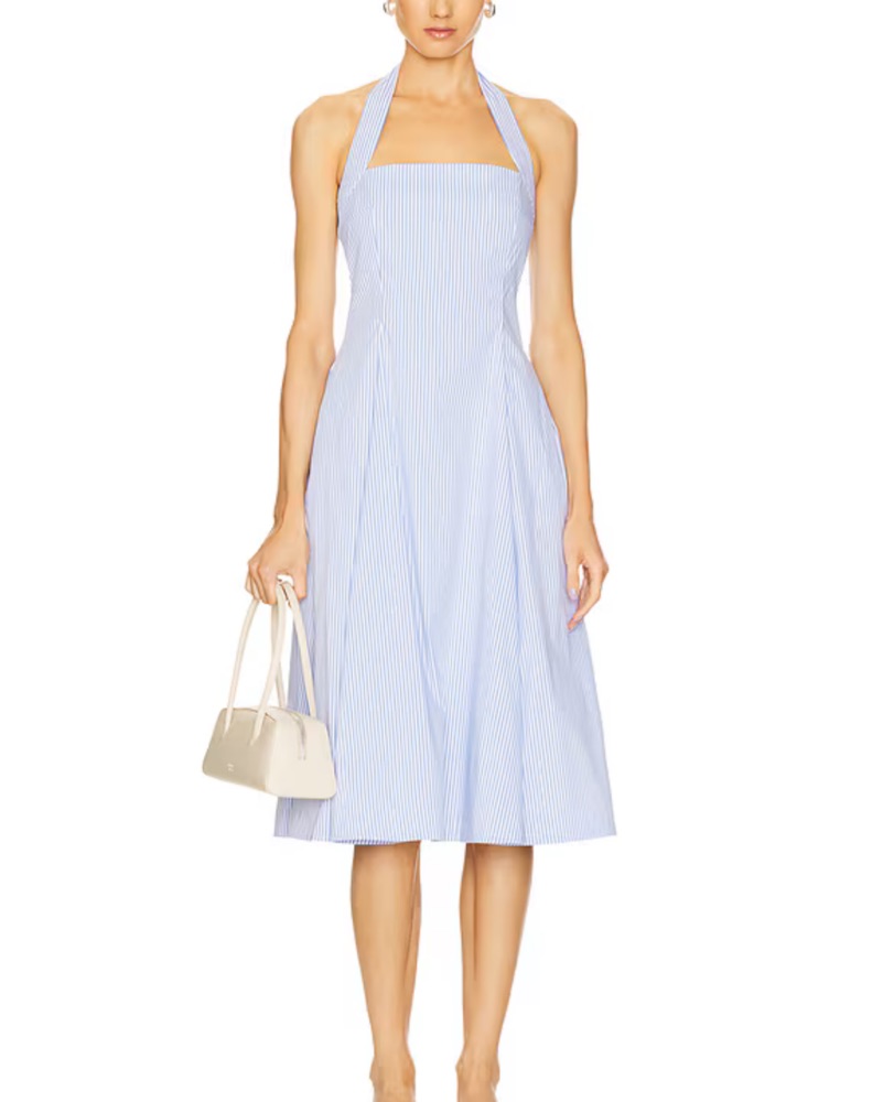 L'Academie Striped Halter Dress by Lacademie - Pickle