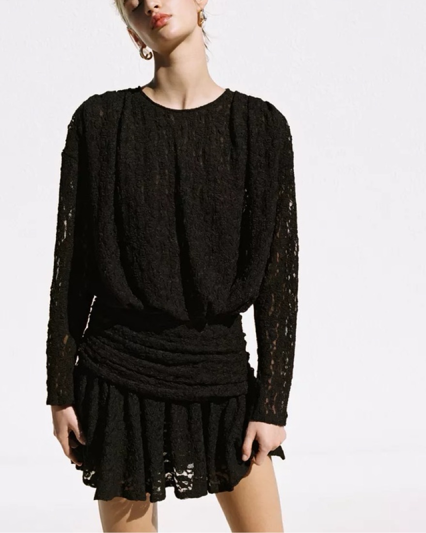 zara drop waist lace mini Dress by Zara - Pickle