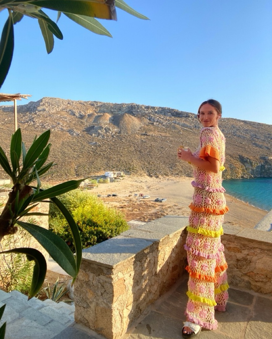 celia b crochet dress Pulasan Dress M