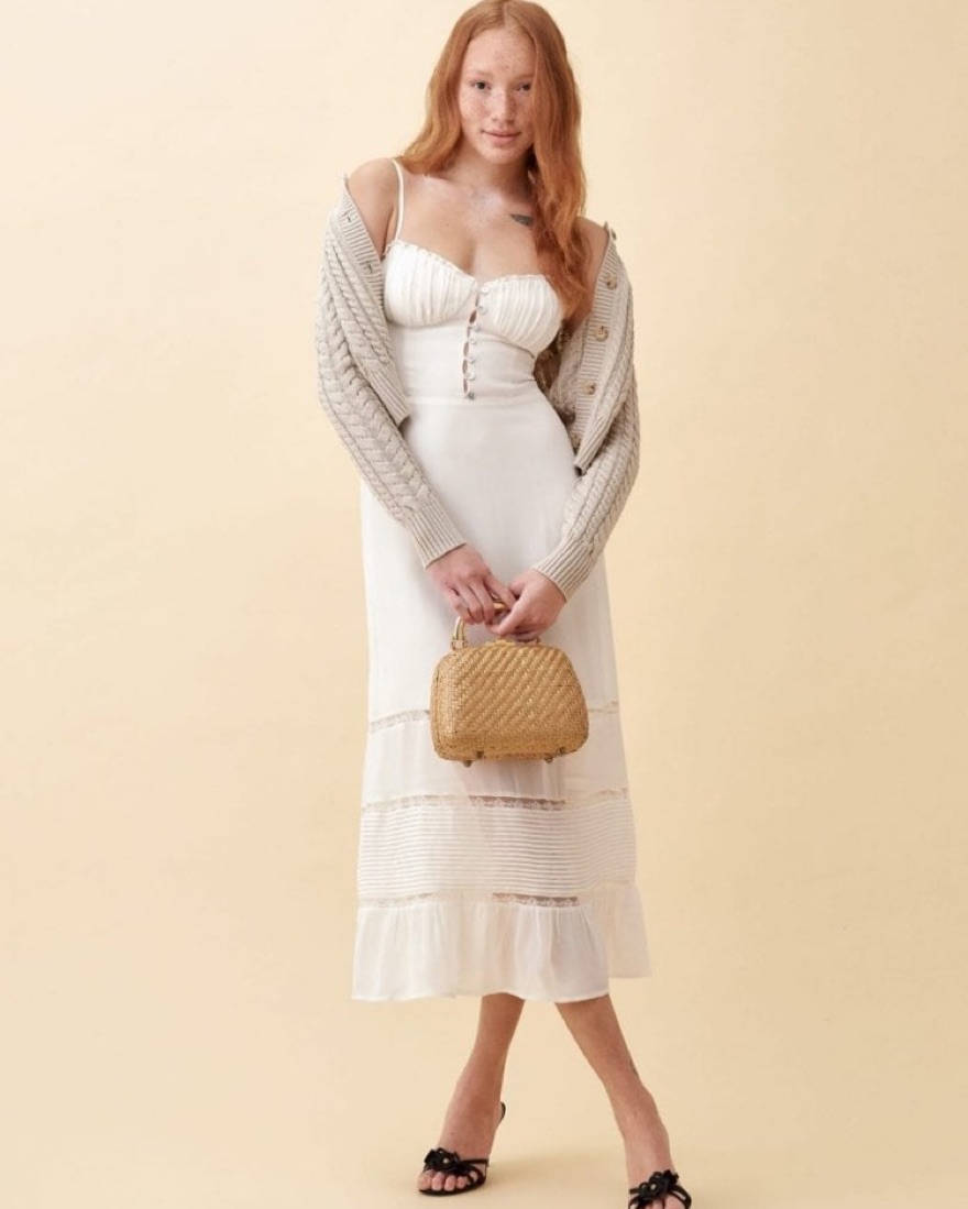 Reformation White Harvest Dress Size 4 | Pickle