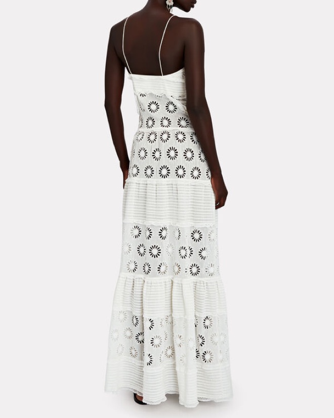 drake tiered ruffle eyelet maxi dress isabel marant Isabel Marant Drake Tiered Ruffle Eyelet Maxi Dress In White - 55% Off
