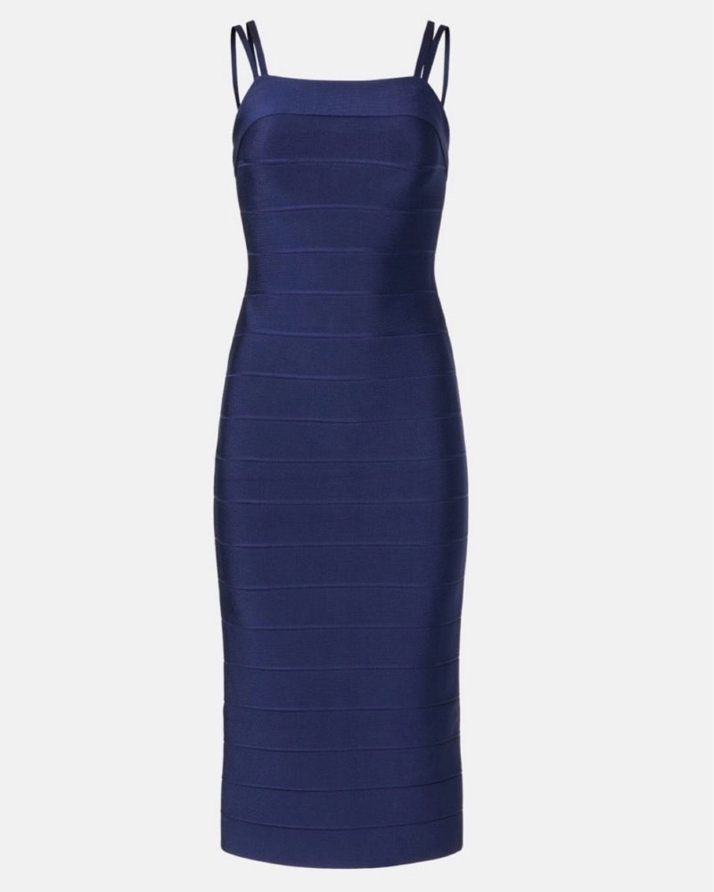 herve leger blue and white dress NEW Herve Leger Classic White Blue cocktail Bodycon dress Combo SZ M $1950
