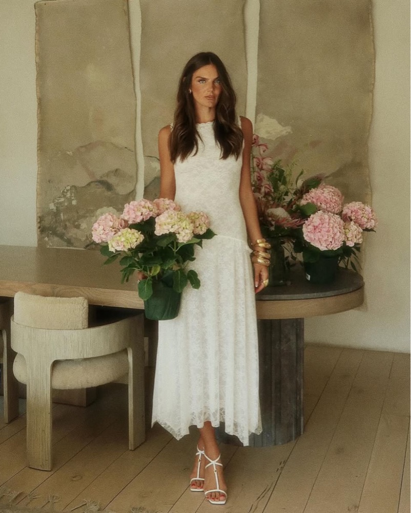 lpa lace dress LPA Ava Maxi Dress in Black