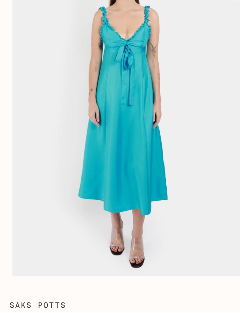 saks potts blue silk dress Saks Potts Blue Sno Midi Dress Saks Potts