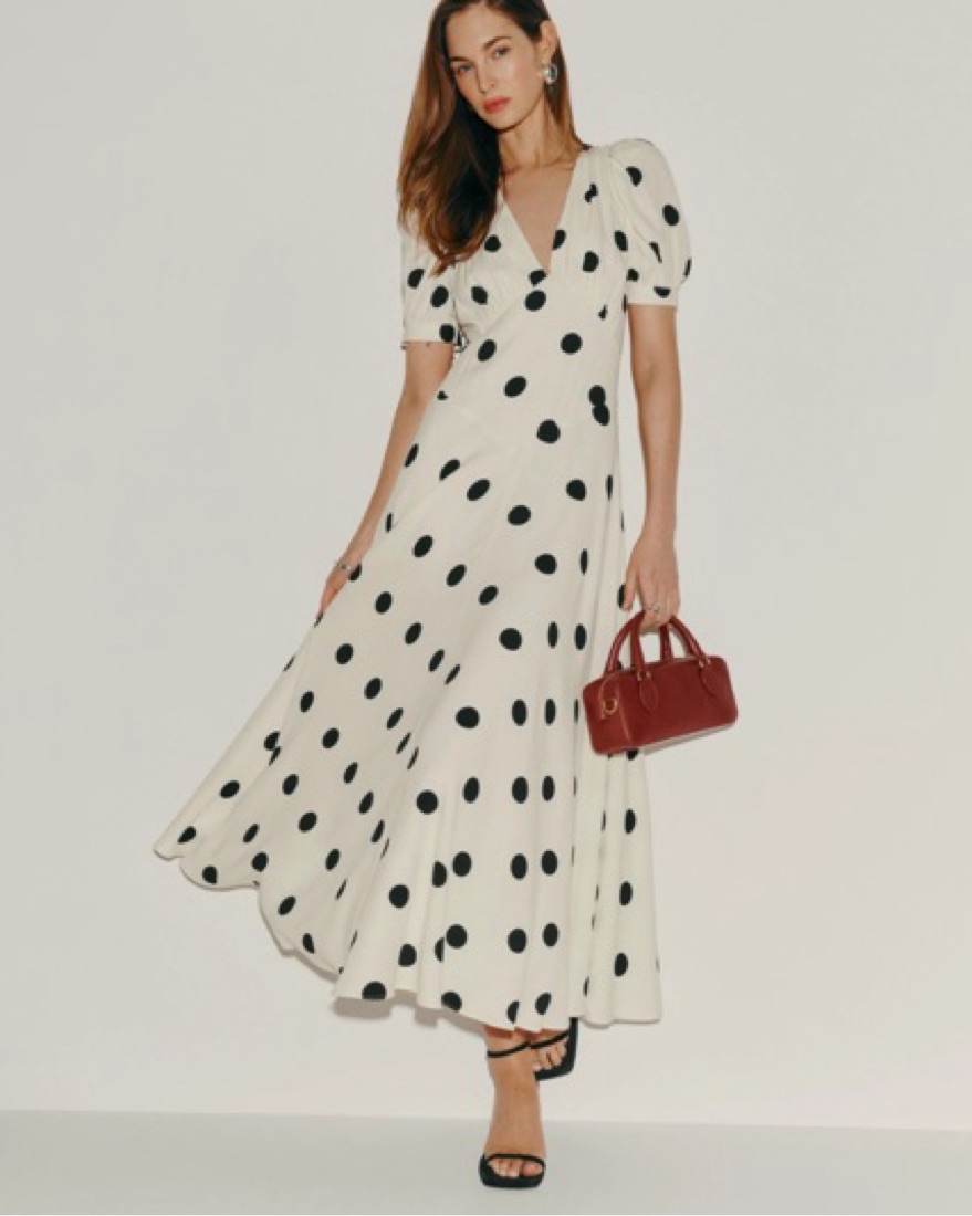 reformation polka dot maxi dress Reformation Zani Polka Dot Maxi Dress