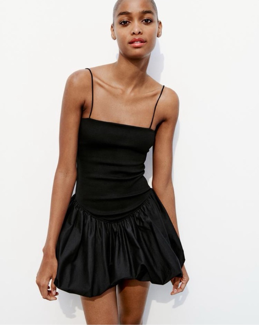 ribbed balloon dress zara Compare MIXED RIB POPLIN BALLOON DRESS