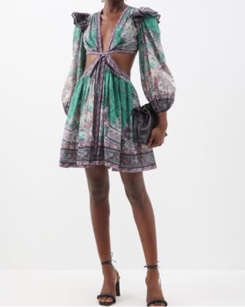Zimmerman Green Paisley Print Mini Dress by Zimmermann - Pickle