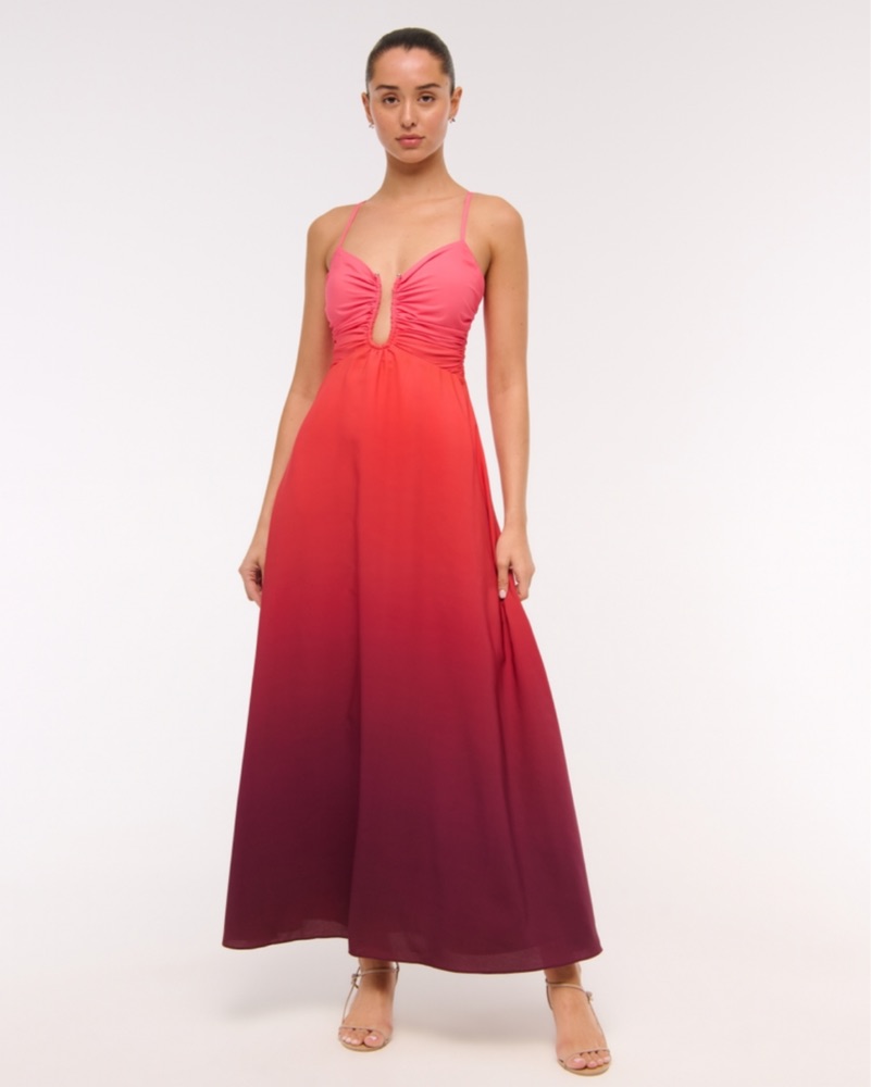 Vibrant Ombre Maxi Dress by Abercrombie and Fitch - Pickle