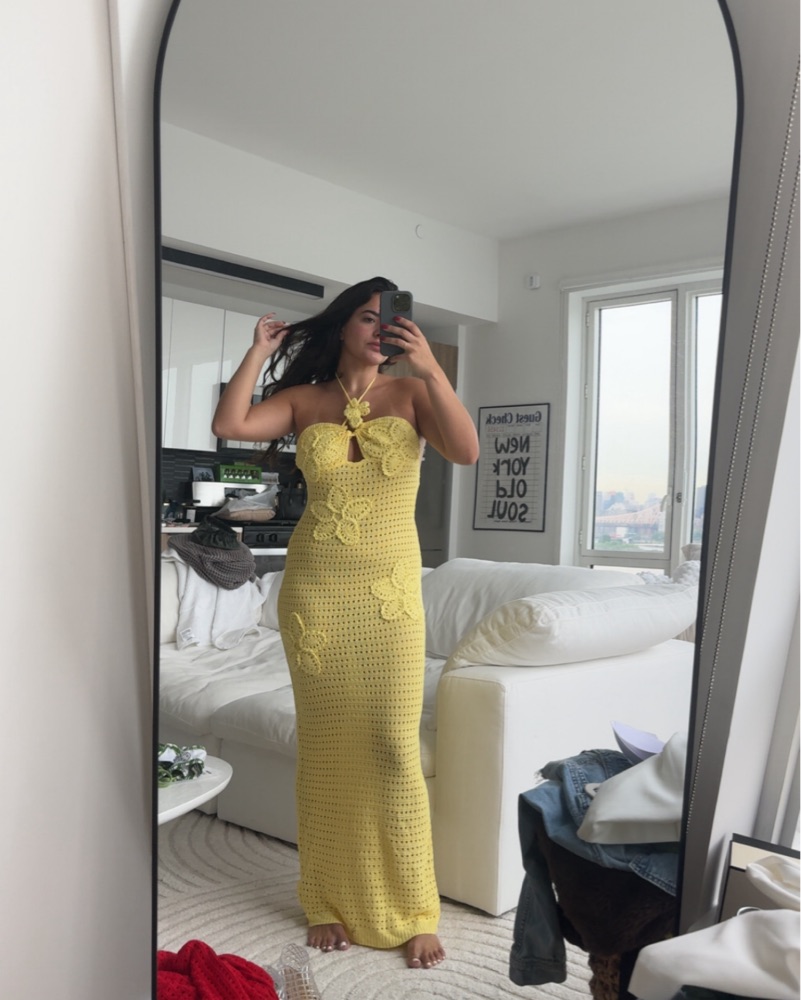 meshki crochet flower dress Ashleywindom on LTK