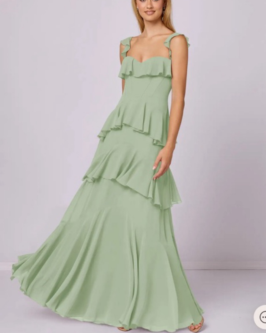 floral back ruffle maxi dress in sage reviews Nellie Ruffle Maxi Dress - Sage
