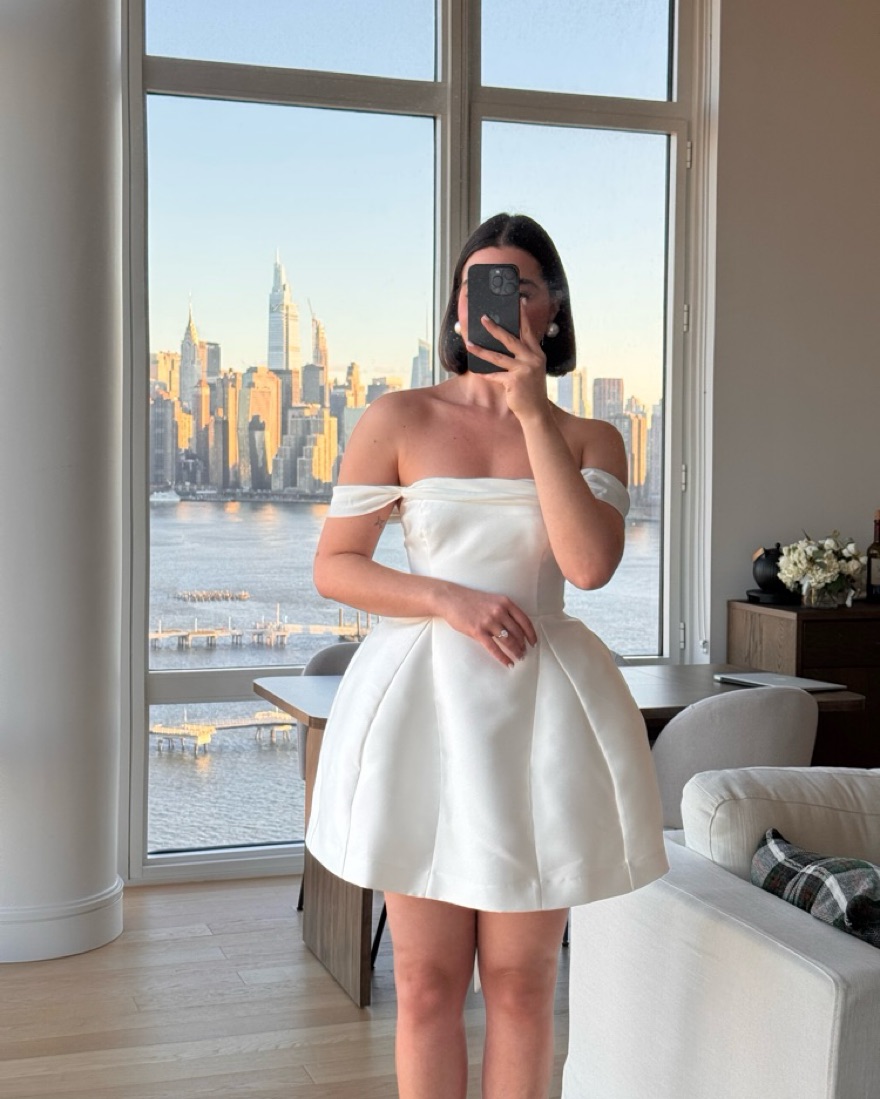 bhldn lydia off-the-shoulder corset mini dress BHLDN Lydia Off-The-Shoulder Corset Mini Dress