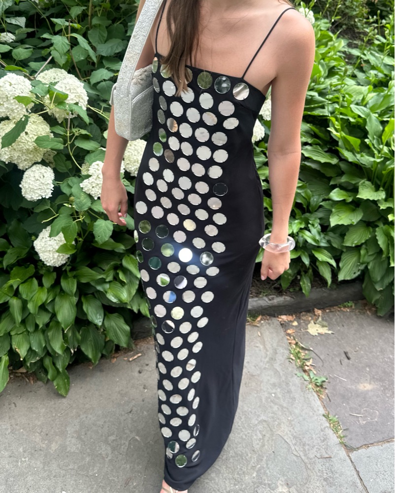 gold black dresses prom Long Glitter-Floral-Print A-line Prom Dress