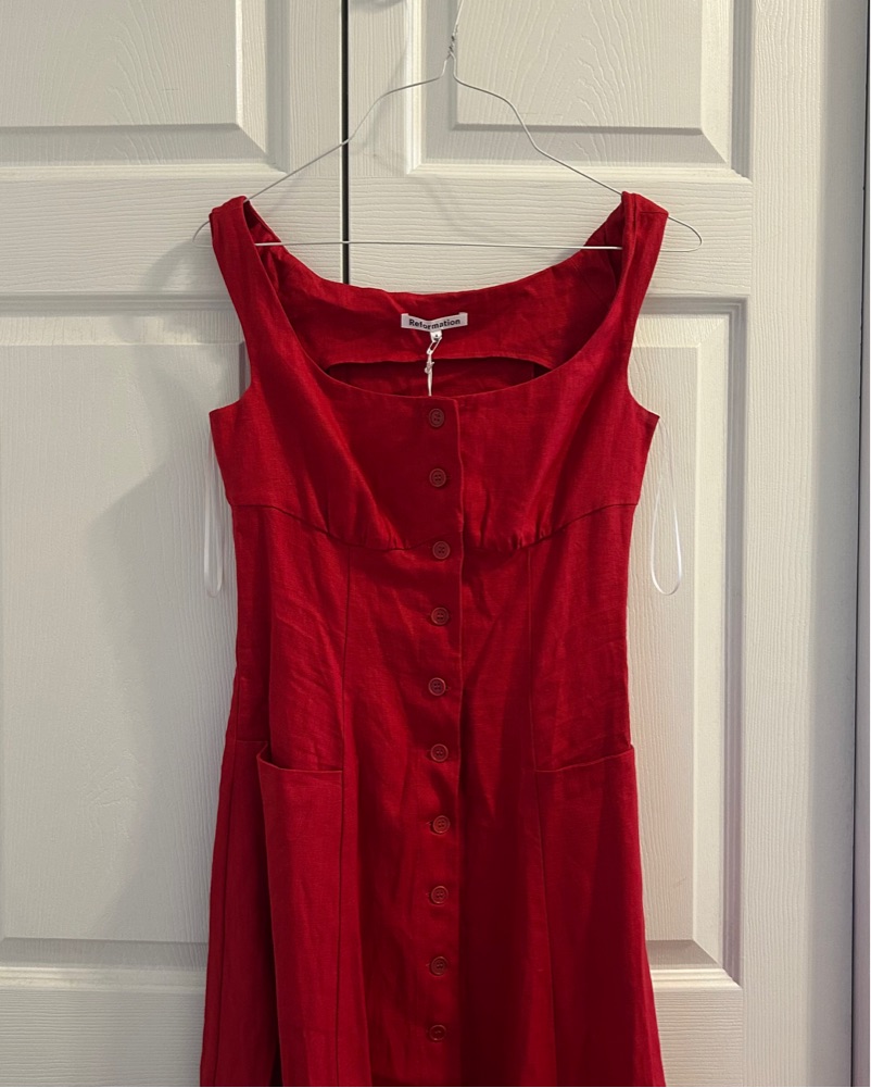 louisa linen dress The Louisa: Strapless Linen Mini Dress L