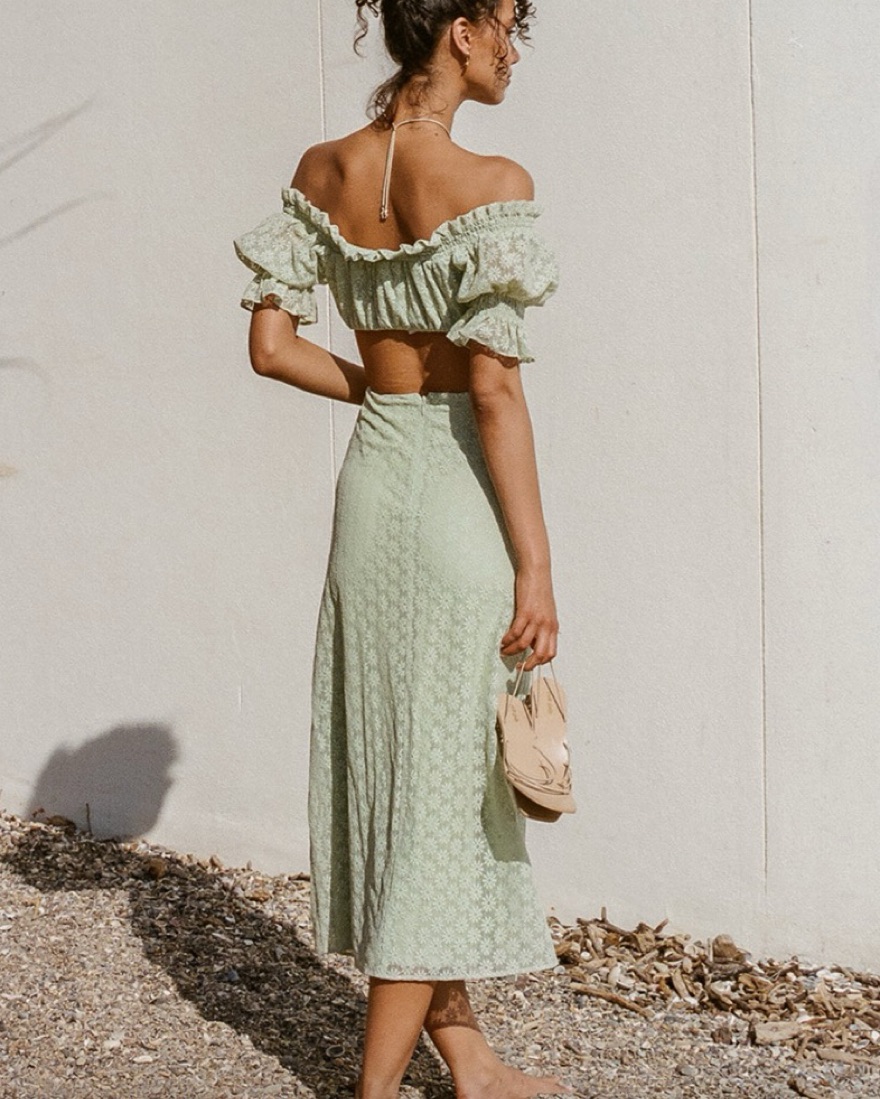 sabo skirt cut out dress Cream Silky V Neck Cut Out Mini Via Dress M main image 0