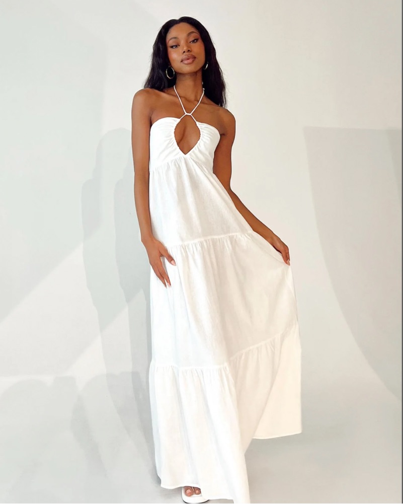 women's grad dresses High-Low White Lace Graduation Dress with Ruffle Hem White / 2 V Neck Empire Line website Size:XLarge 1PC Women Dress Product