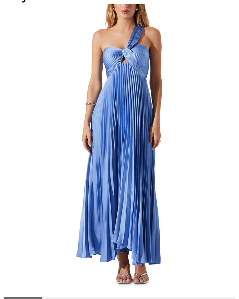 Rasya One Shoulder Pleated Maxi Dress by Astr The Label - Pickle
