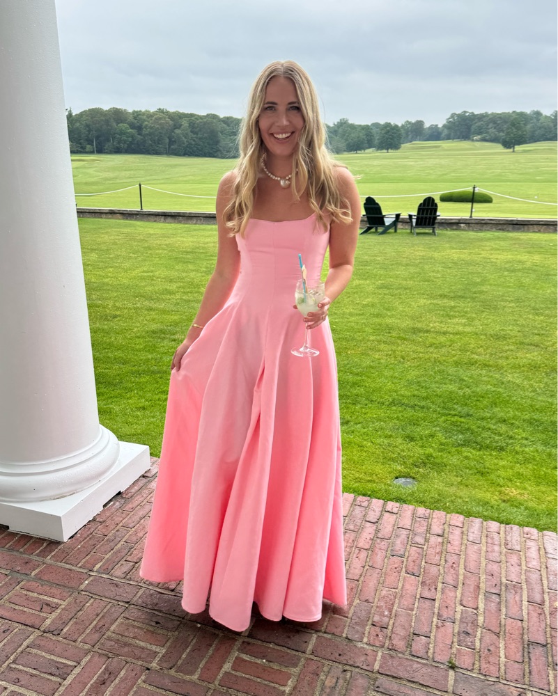 staud joy maxi dress pink Staud