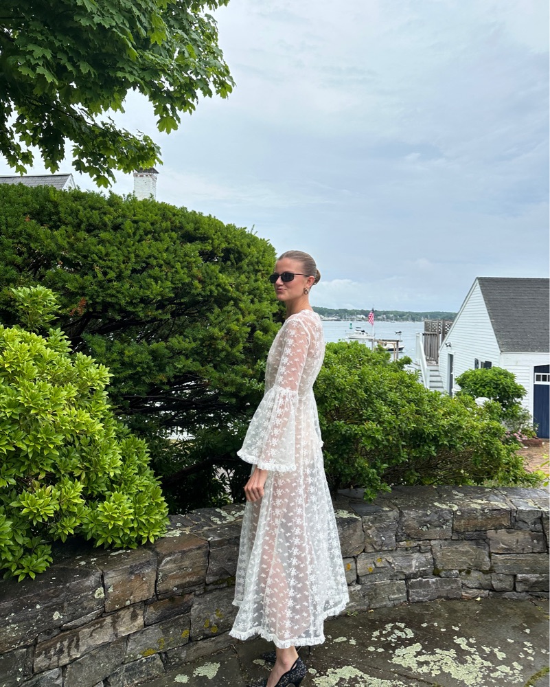 Doen Adalise Sea Salt White Sheer Maxi by Doen - Pickle