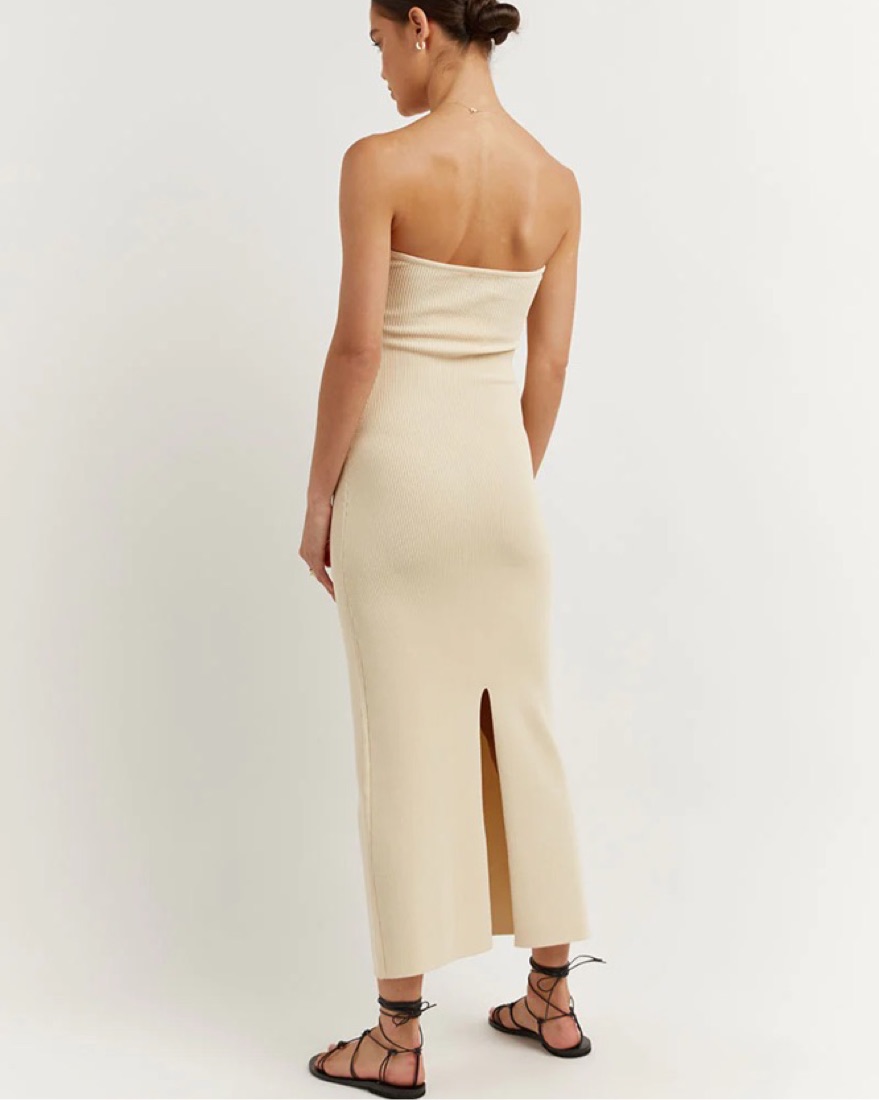 english factory high low knit combo dress English Factory