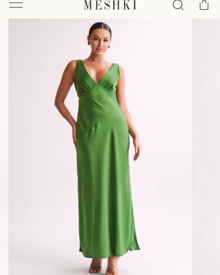 green dress meshki Suki Metallic Knit Maxi Dress - Pastel Green main image 0