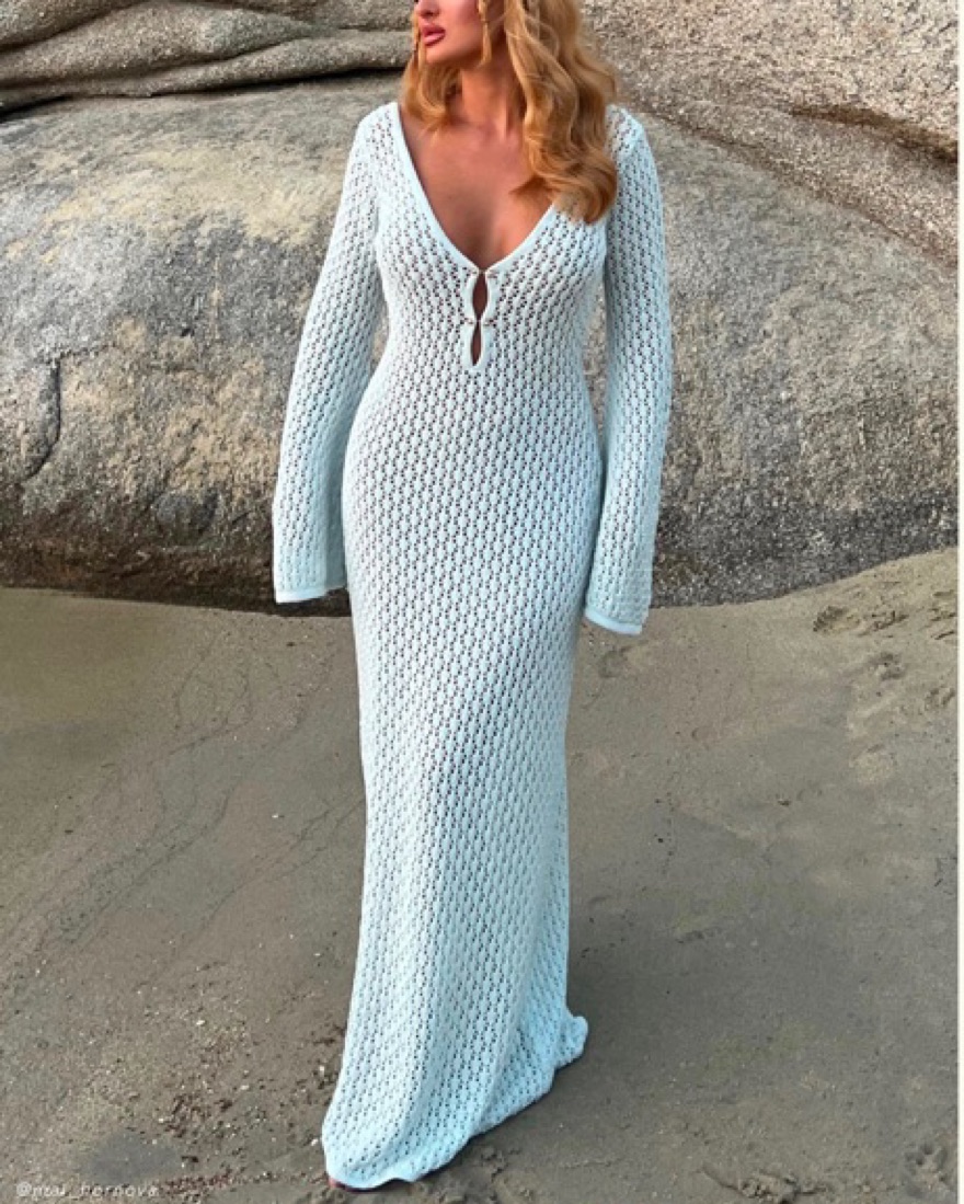 Meshki Kayleigh Crochet Maxi Dress by Meshki - Pickle