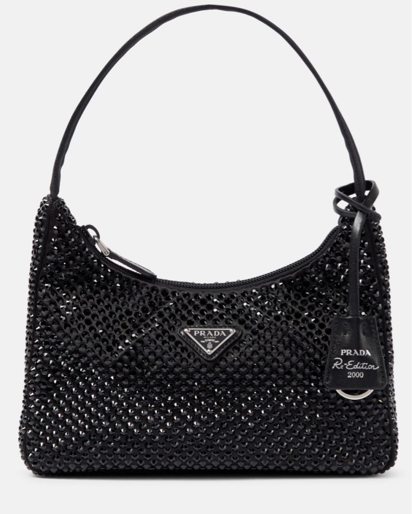 Prada Re-Edition Satin Mini Crystal Bag by Prada - Pickle